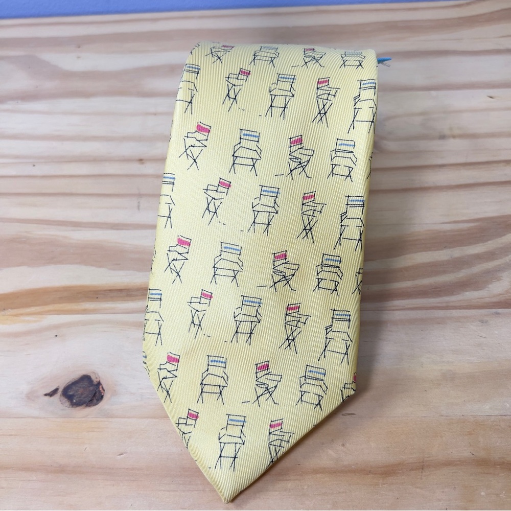 *2/$30* J. McLaughlin Yellow Chair Silk Tie